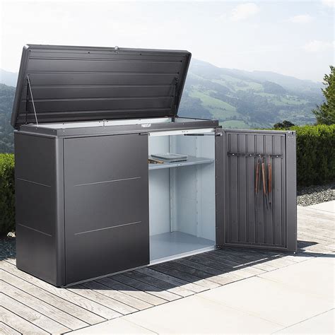 large metal garden storage box|waterproof outdoor metal storage cabinet.